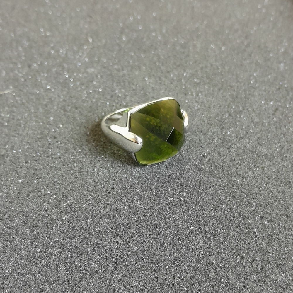 Lia Sophia Silver and Green Ring